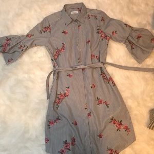 Calvin Klein dress with embroidered flowers